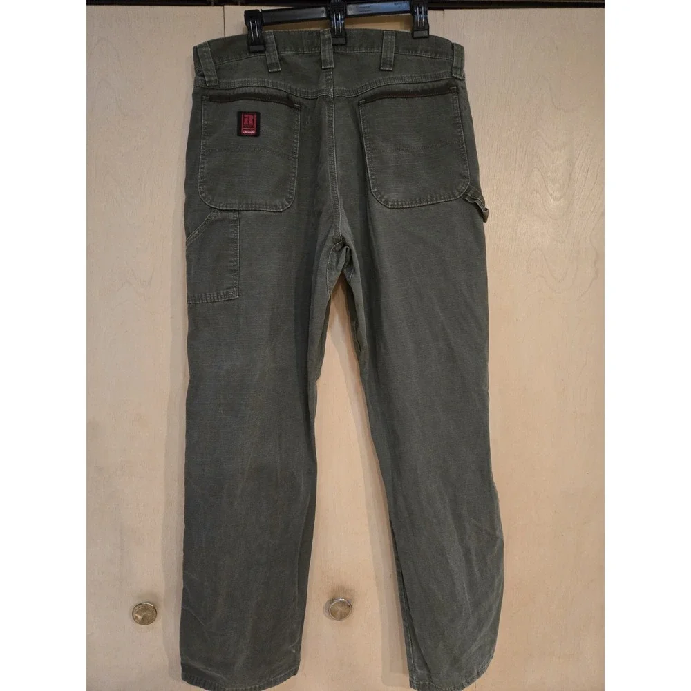 Wrangler Riggs Workwear Ranger Pants Green Ripstop Cargo 3W060BL Mens 36x32